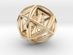 Vector EquilibriSphere w/Nested Vector Equilibrium in 14k Gold Plated Brass