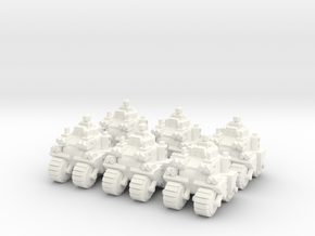6mm - Urban Assault Buggies x 6 in White Processed Versatile Plastic