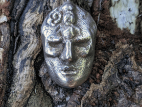 JoJo's Bizarre Adventure Stone Mask in Polished Bronzed-Silver Steel