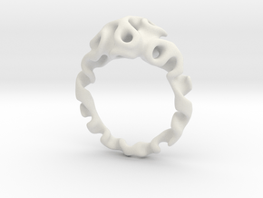 Ring  Reaction Diffusion   Size 54 in White Natural Versatile Plastic