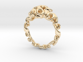Ring  Reaction Diffusion   Size 54 in 14k Gold Plated Brass