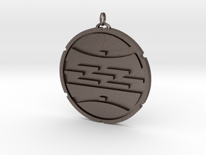 Le-Metru Medallion in Polished Bronzed-Silver Steel