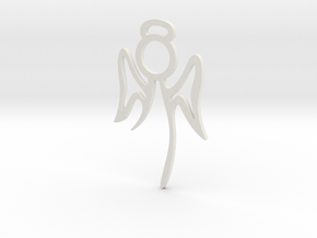 Angel Pendant in White Natural Versatile Plastic