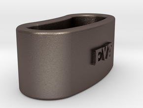 EVA napkin ring with lauburu in Polished Bronzed-Silver Steel