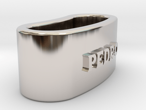 PEDRO 3D Napkin Ring with lauburu in Rhodium Plated Brass
