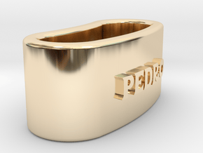 PEDRO 3D Napkin Ring with lauburu in 14K Yellow Gold