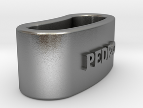 PEDRO 3D Napkin Ring with lauburu in Natural Silver