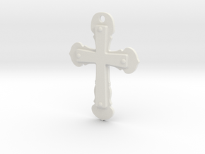 Double cross pendant in White Natural Versatile Plastic