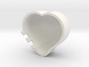Rounded Heart Box in White Natural Versatile Plastic