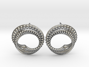 Mobius Earrings for image in Natural Silver