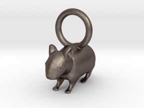 CUTE HAMSTER PENDANT in Polished Bronzed-Silver Steel