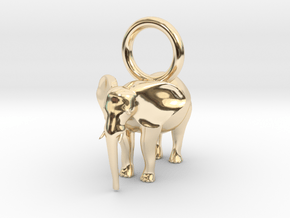 ELEPHANT PENDANT in 14k Gold Plated Brass