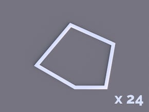 Type 2 Pentagon x24 in White Natural Versatile Plastic