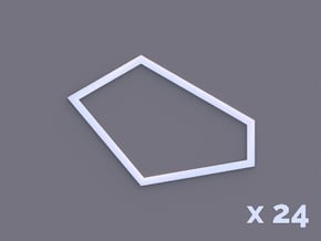 Type 3 Pentagon x24 in White Natural Versatile Plastic