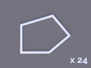 Type 4 Pentagon x24 in White Natural Versatile Plastic