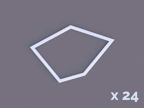 Type 9 Pentagon x24 in White Natural Versatile Plastic