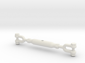Turnbuckle Style B in White Natural Versatile Plastic