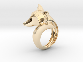 Stylish decorative fox ring in 14k Gold Plated Brass