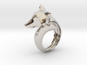 Stylish decorative fox ring in Platinum