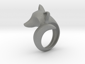 Stylish decorative fox ring in Gray PA12