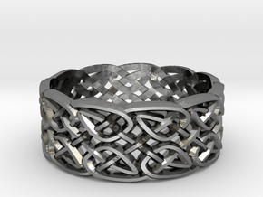Two-Leaf Celtic Knot Ring in Polished Silver: 2.25 / 42.125
