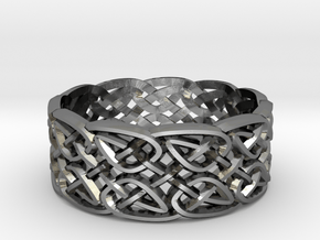 Two-Leaf Celtic Knot Ring in Polished Silver: 3.25 / 44.625