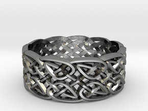 Two-Leaf Celtic Knot Ring in Polished Silver: 7 / 54