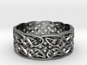 Two-Leaf Celtic Knot Ring in Polished Silver: 9.75 / 60.875