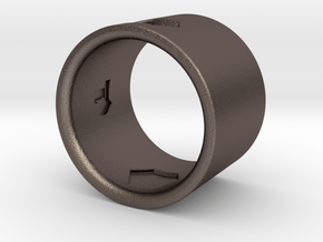 Simple Honeycomb Band in Polished Bronzed-Silver Steel: 4 / 46.5