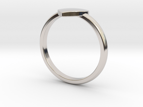 Simple heart ring  in Rhodium Plated Brass