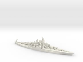 US Tennessee-Class Battleship in White Natural Versatile Plastic