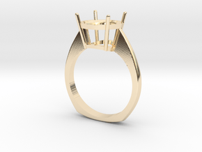 simple solitaire ring with one gemstone  in 14k Gold Plated Brass