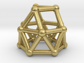 0780 J22 Gyroelongated Triangular Cupola #2 in Natural Brass