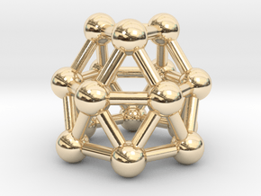 0781 J22 Gyroelongated Triangular Cupola #3 in 14k Gold Plated Brass