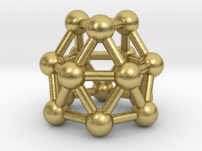 0781 J22 Gyroelongated Triangular Cupola #3 in Natural Brass