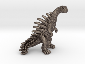 Retrosaur - Stegosaurus, Plastic & Metal in Polished Bronzed-Silver Steel: Large