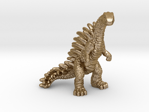 Retrosaur - Stegosaurus, Plastic & Metal in Polished Gold Steel: Medium