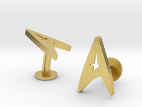 Stark Trek Cufflinks in Polished Brass
