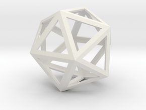 Leonardo da Vinci Icosahedron in White Natural Versatile Plastic