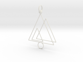 Triple triangle keychain in White Natural Versatile Plastic