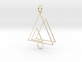 Triple triangle keychain in 14k Gold Plated Brass