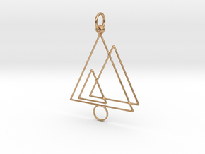 Triple triangle keychain in Natural Bronze