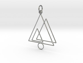 Triple triangle keychain in Natural Silver