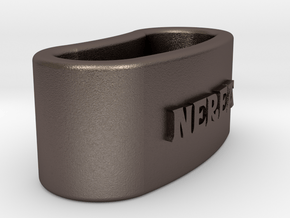 NEREA 3D Napkin Ring with lauburu in Polished Bronzed-Silver Steel