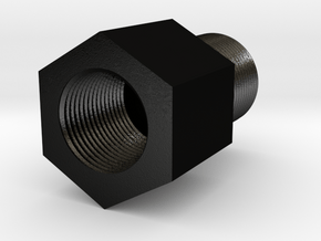 Thread adapter, 14mm- to 16mm+ in Matte Black Steel