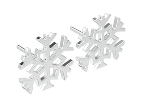 Snowflake earrings in Polished Silver