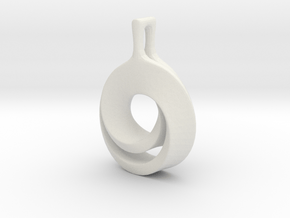 Möbius pendant in White Natural Versatile Plastic: Small