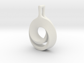 Möbius pendant in White Premium Versatile Plastic: Extra Small