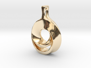 Möbius pendant in 14k Gold Plated Brass: Extra Small