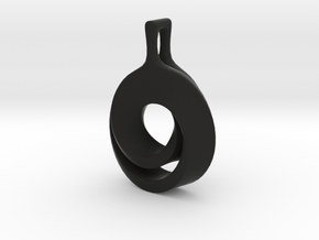 Möbius pendant in Black Premium Versatile Plastic: Small